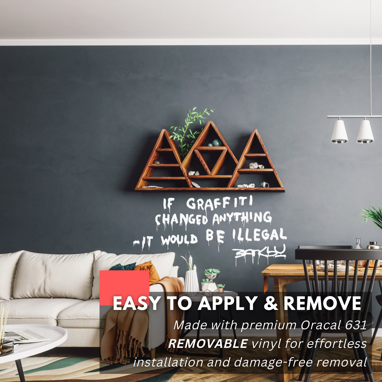 Banksy Graffiti Inspirational Wall Decal Sticker Quote Home Street Art Decor