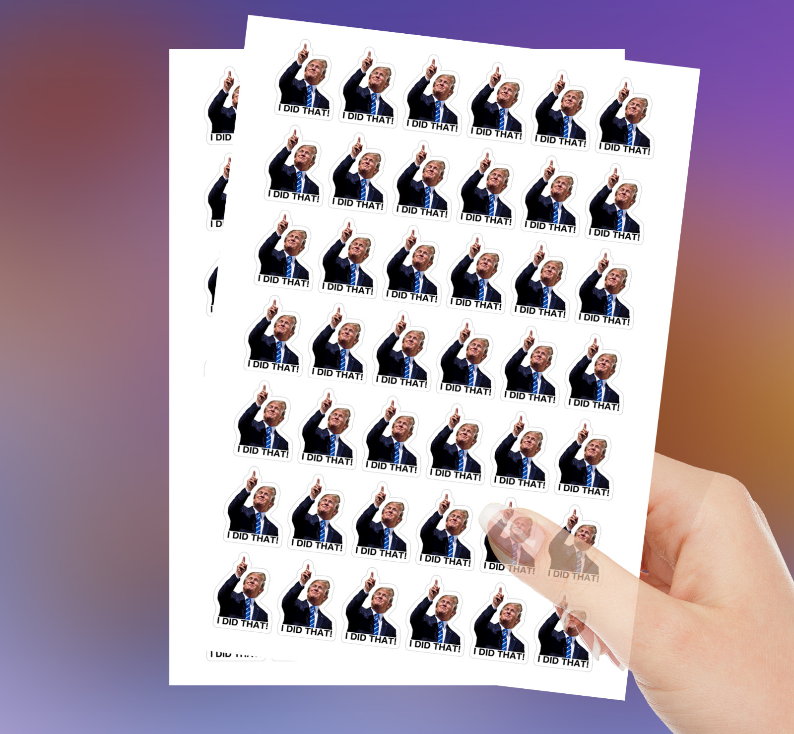 100 PCs "I did that" Trump Sticker Pack – Trump Meme – Trump Decals – 1 x 1.2"
