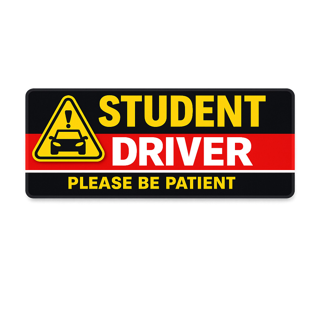 STICKER Student driver please be patient BUY 2 GET 1 FREE yellow USA waterproof