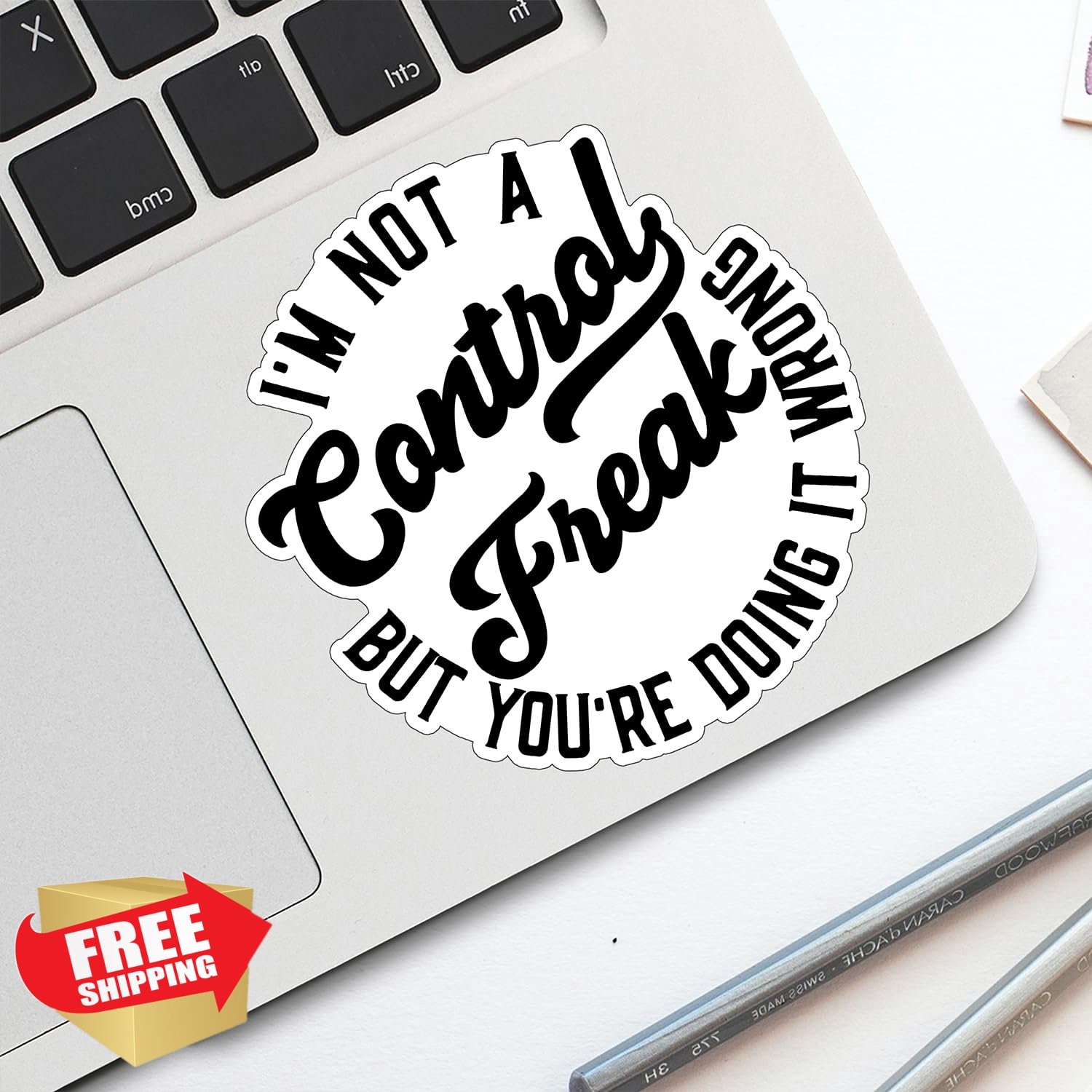 3pk Funny Control Freak Sarcastic Sticker 3×2.9 Inch
