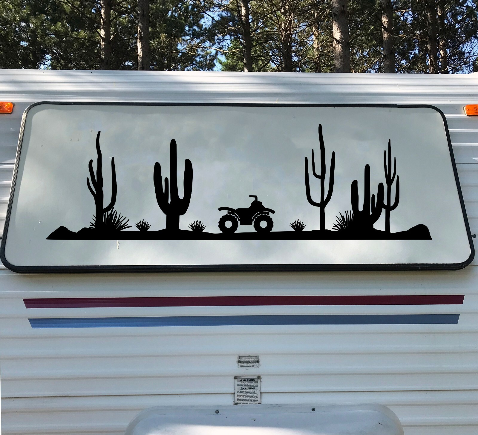 ATV Desert Scene Vinyl Decal V2 – Cactus RV Toy Hauler Graphics Quad 4-Wheeler –