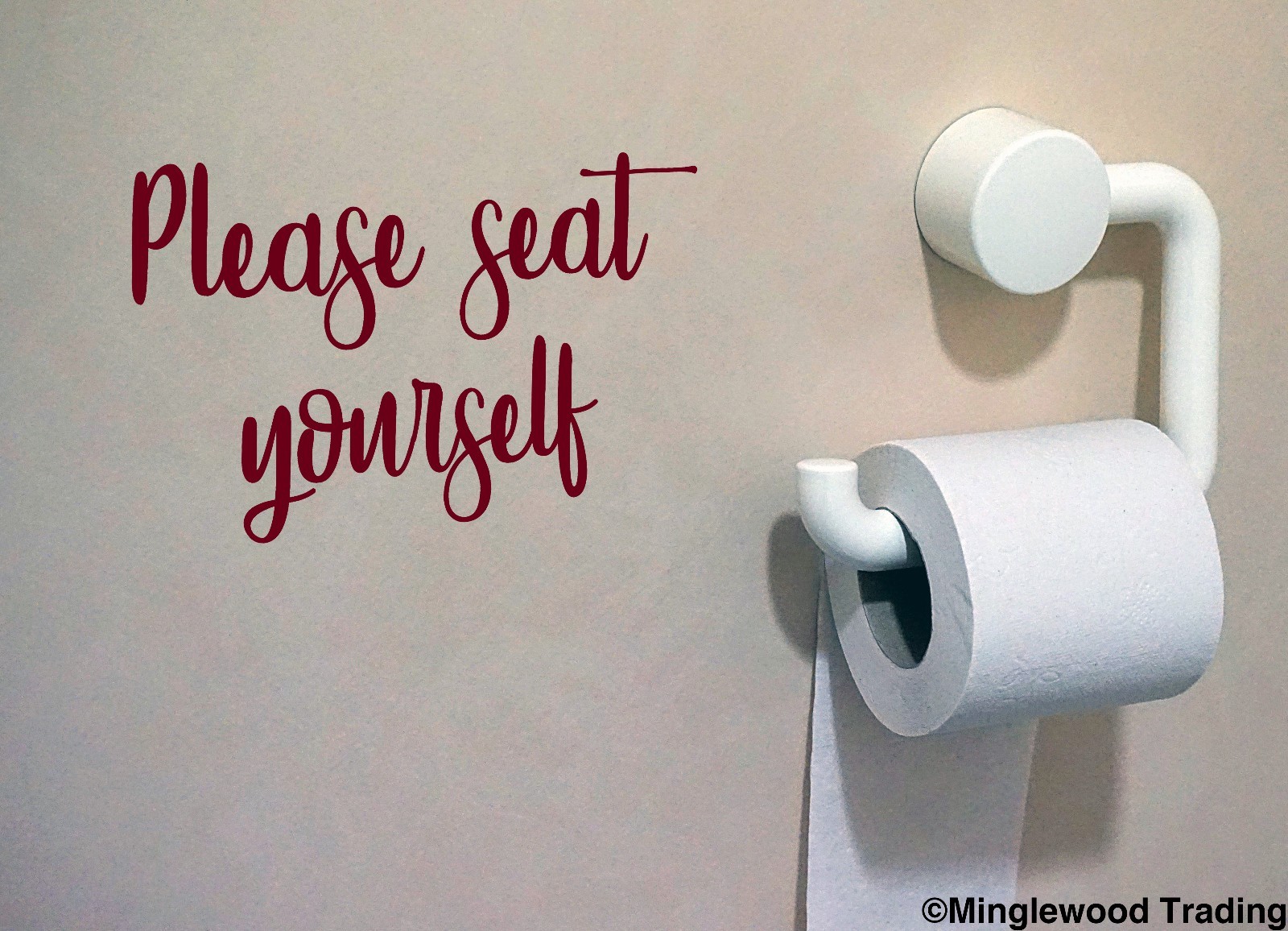PLEASE SEAT YOURSELF Vinyl Sticker – Bathroom Toilet Restroom – Die Cut Decal