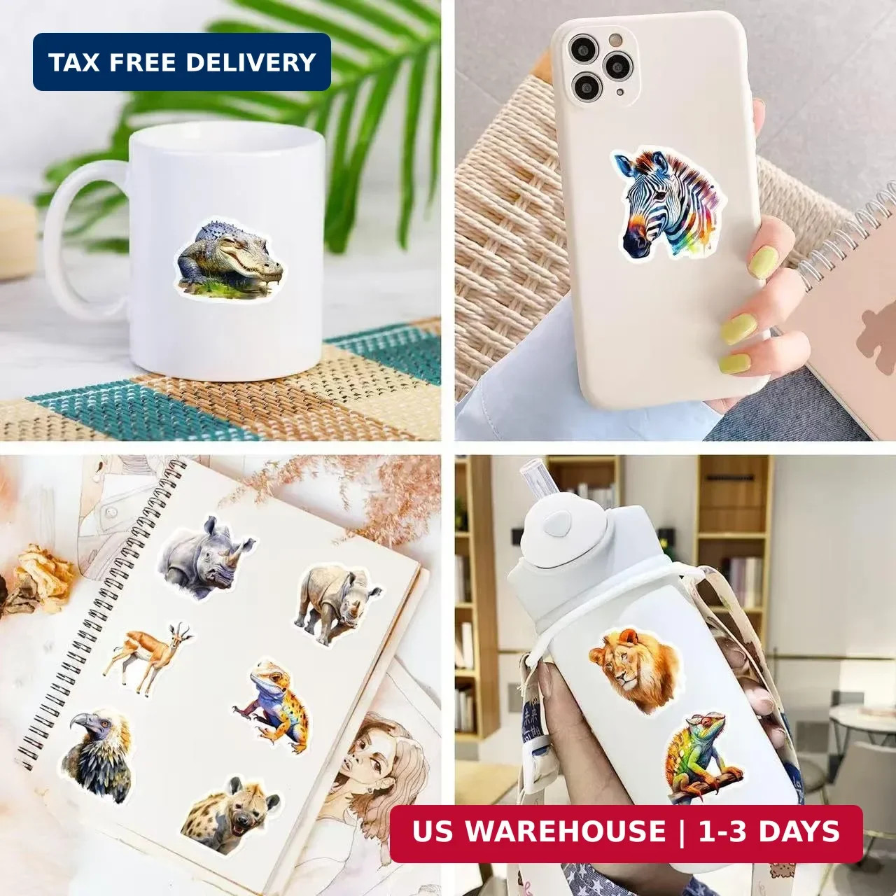 200 Pcs Cute Animal Stickers Bulk for Kids,Girls,Boys,Teens Adults.Waterproof Vi