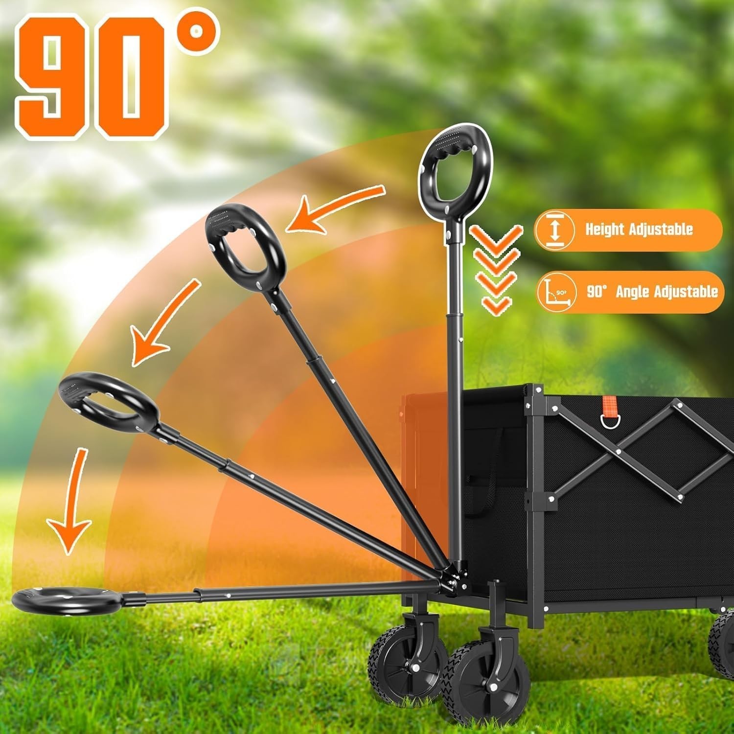 Wagons Carts Foldable, Lightweight Portable Utility Shopping Cart with Wheels…