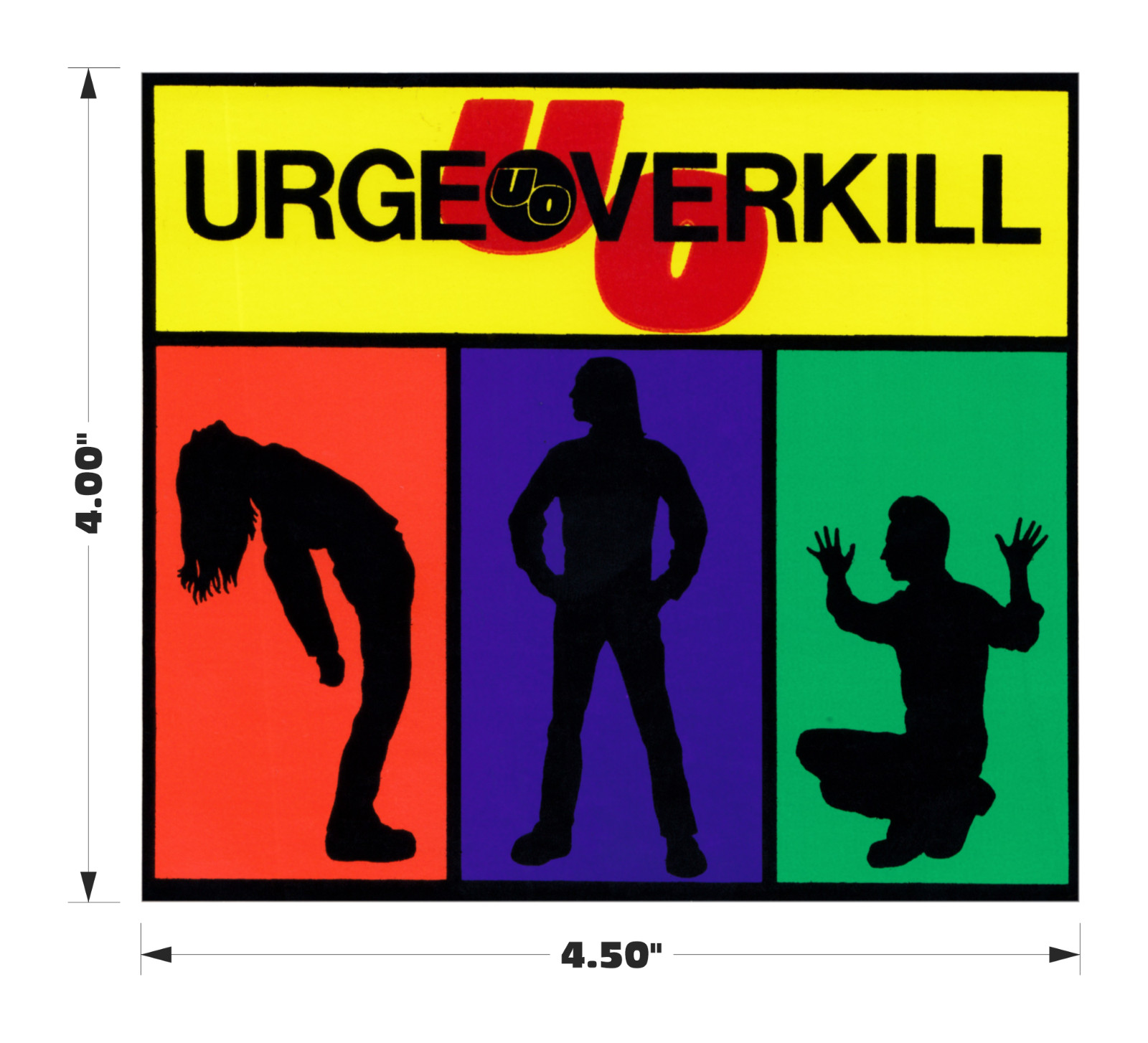 Sticker – Urge Overkill Colorful Band Logo Alternative Rock Music Decal #23032