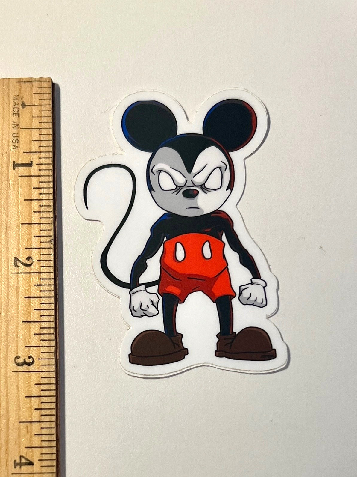 Mickey Mouse Vinyl Sticker 3" – Art by POMA Art