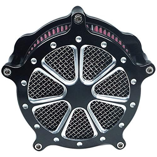 Harley Air Filter Venturi Intake Air Cleaner Motorcycle Cnc Cut Chrome Kit Red