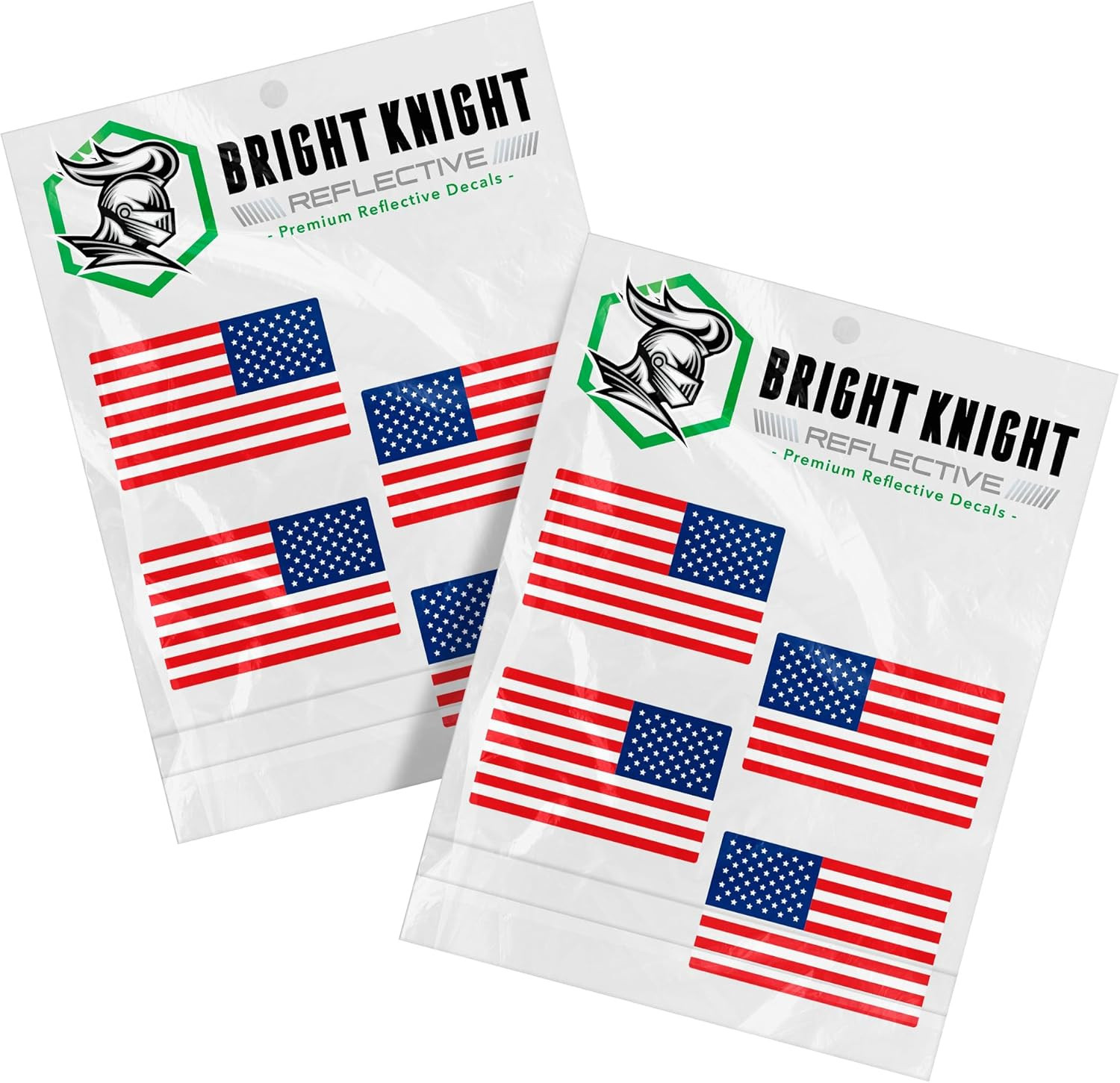 Reflective Flag Sticker, 2" X 1" Red/White/Blue American Flag Sticker Mirrored 2
