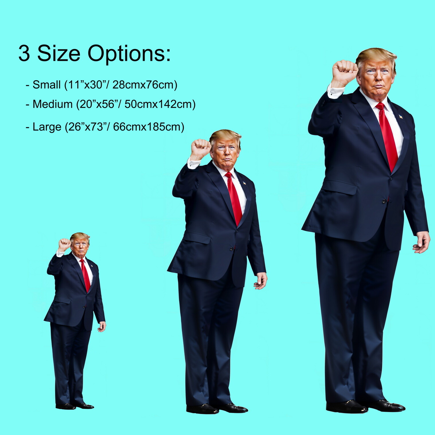 Donald Trump Life Size Peel & Stick Wall Decal Sticker Cutout, Repositionable