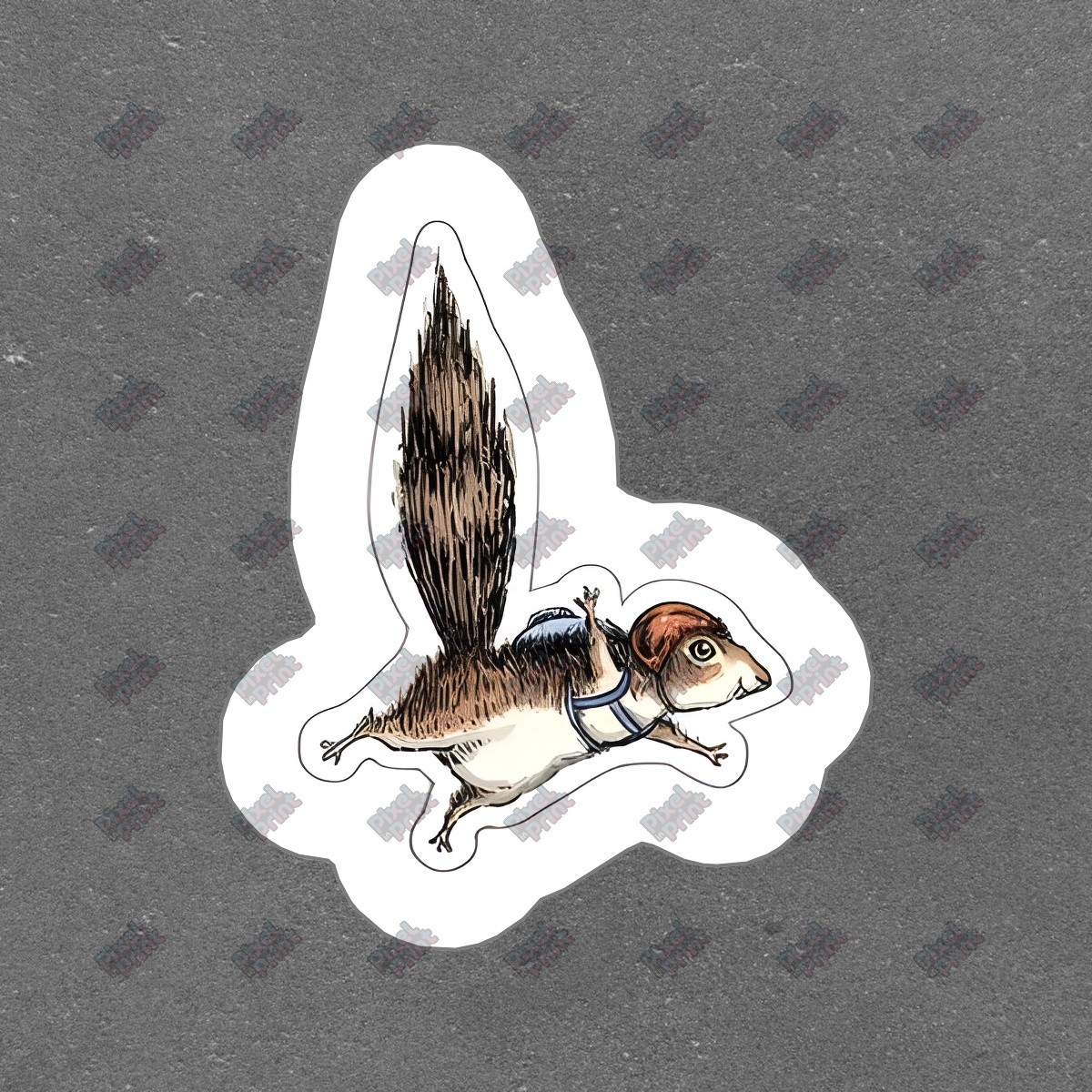 Adorable Flying Squirrel Vinyl Sticker Cute Animal Decal for Laptops, #820884