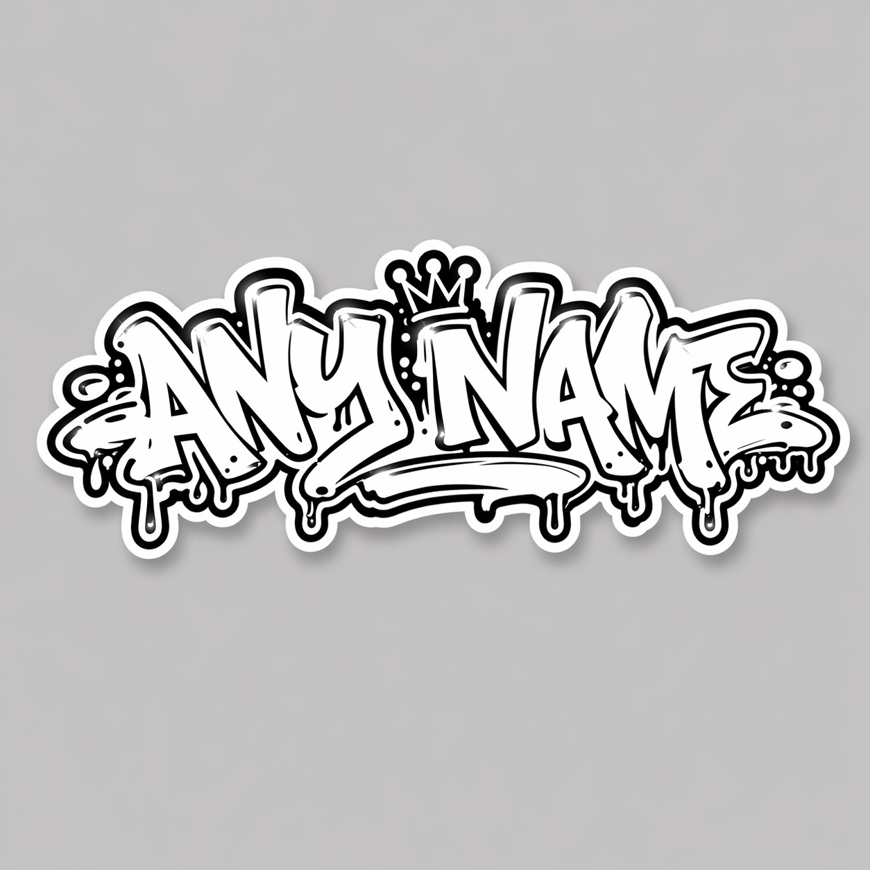 Custom Graffiti Name Sticker Neon Drip Waterproof Laminated Decal