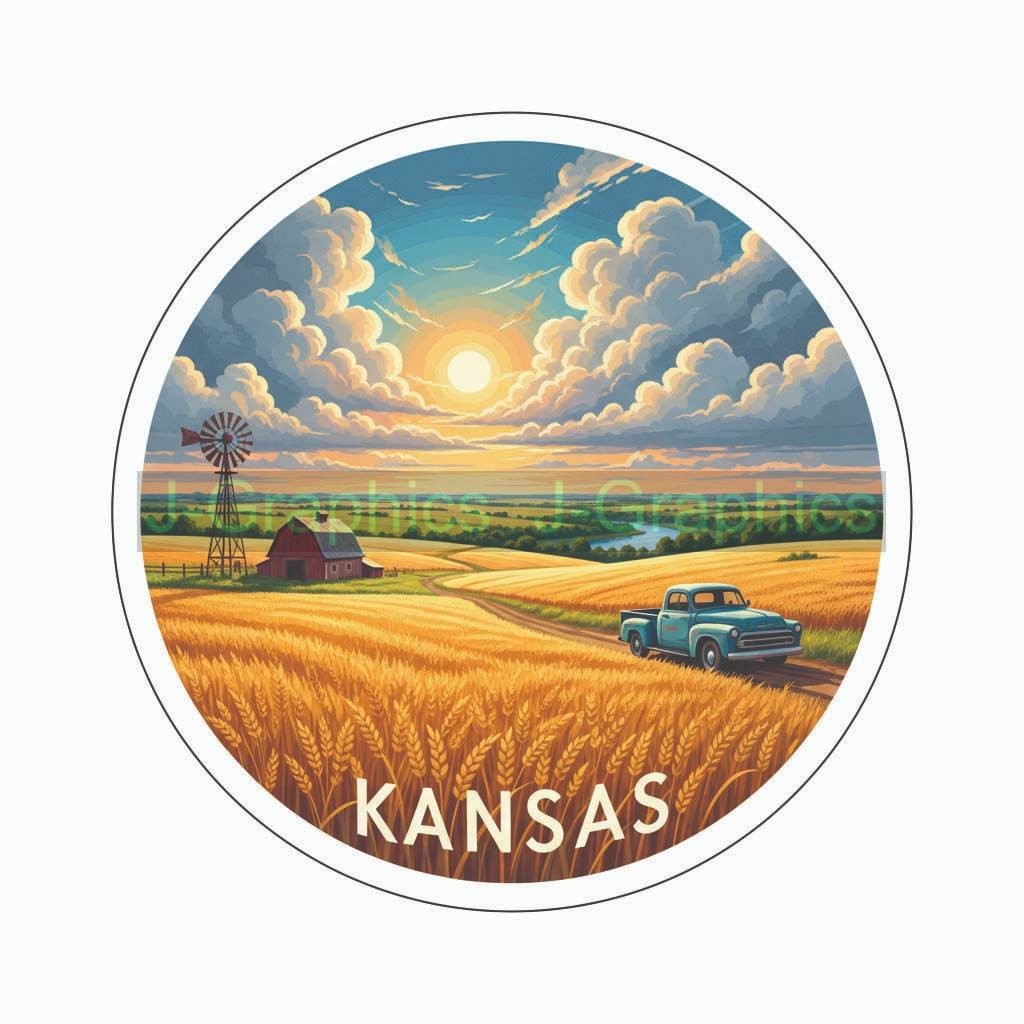 Kansas Vinyl Decal Sticker State Novelty Travel Souvenir B