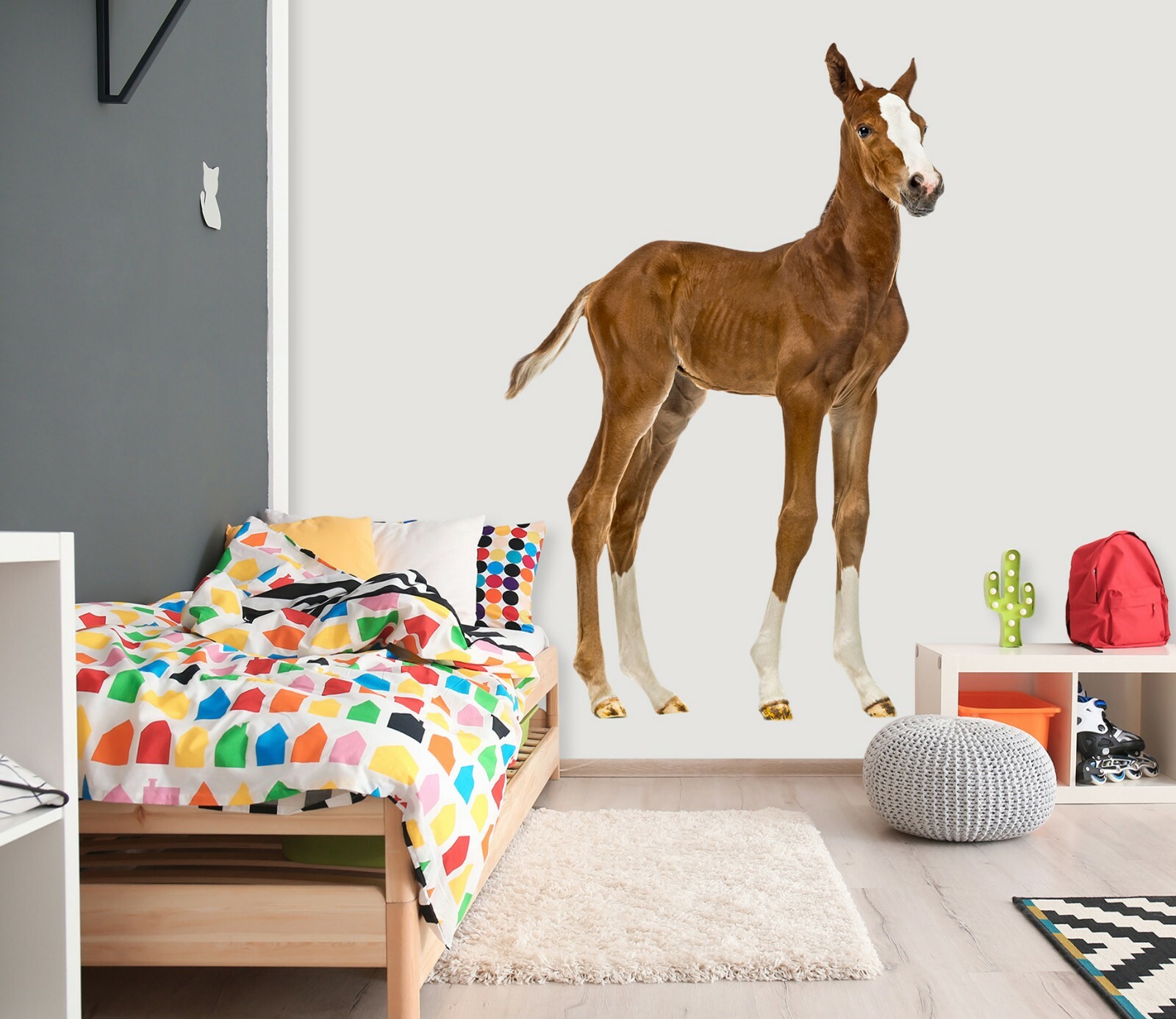 3D Brown Horse G311 Animal Wallpaper Mural Poster Wall Stickers Decal Honey
