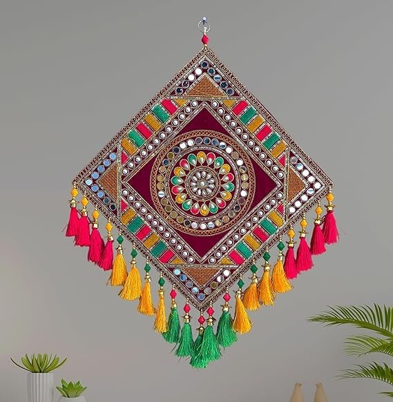 Premium Quality Handcrafted Luxury REPTUM DECOR Velvet Traditional Rangoli DESIG
