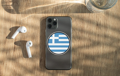 Greece Flag Circle Sticker Decal