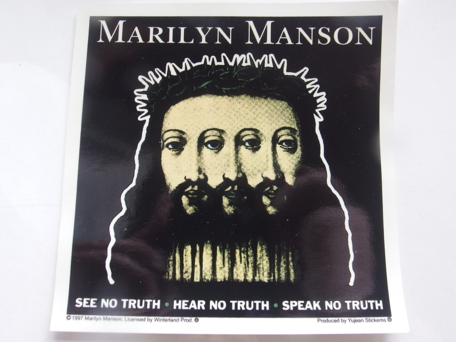 Vintage 1997 Marilyn Manson See No Truth Sticker Yujean Stickems Rare Goth Rock