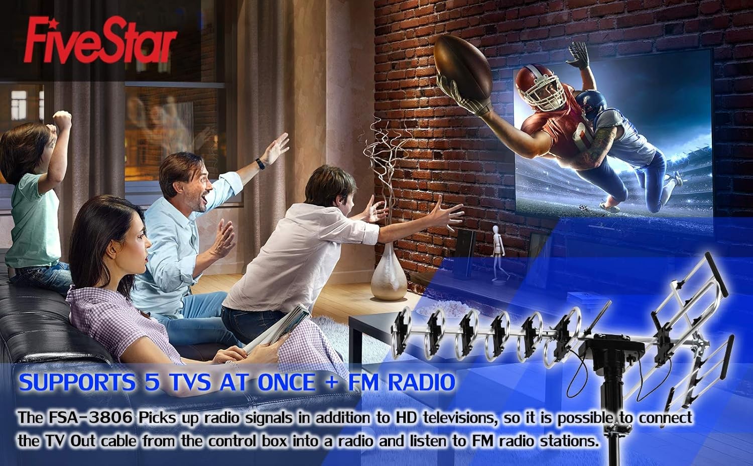 Outdoor HD TV Antenna Strongest Up to 200 Miles Long Antenna+Kit