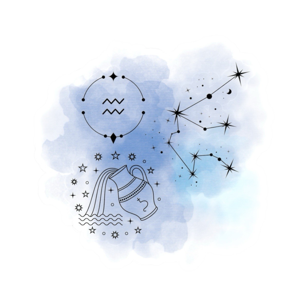 Zodiac Stickers | Perfect for Laptop Water Bottle Phone Case Notebook | 12 Pack