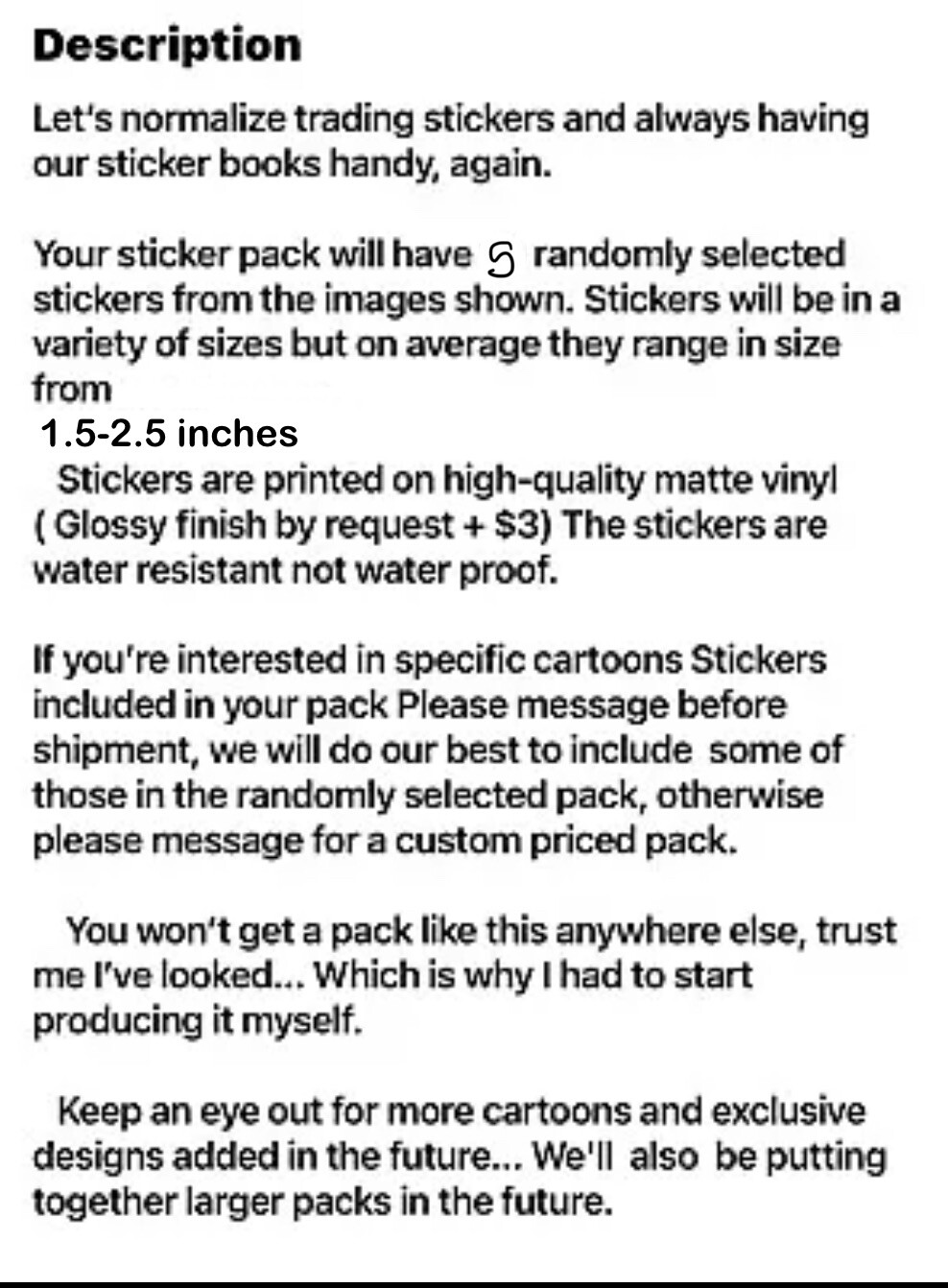 Flintstones Retro Cartoon Stickers Matte Vinyl Water Resistant 5 Pack