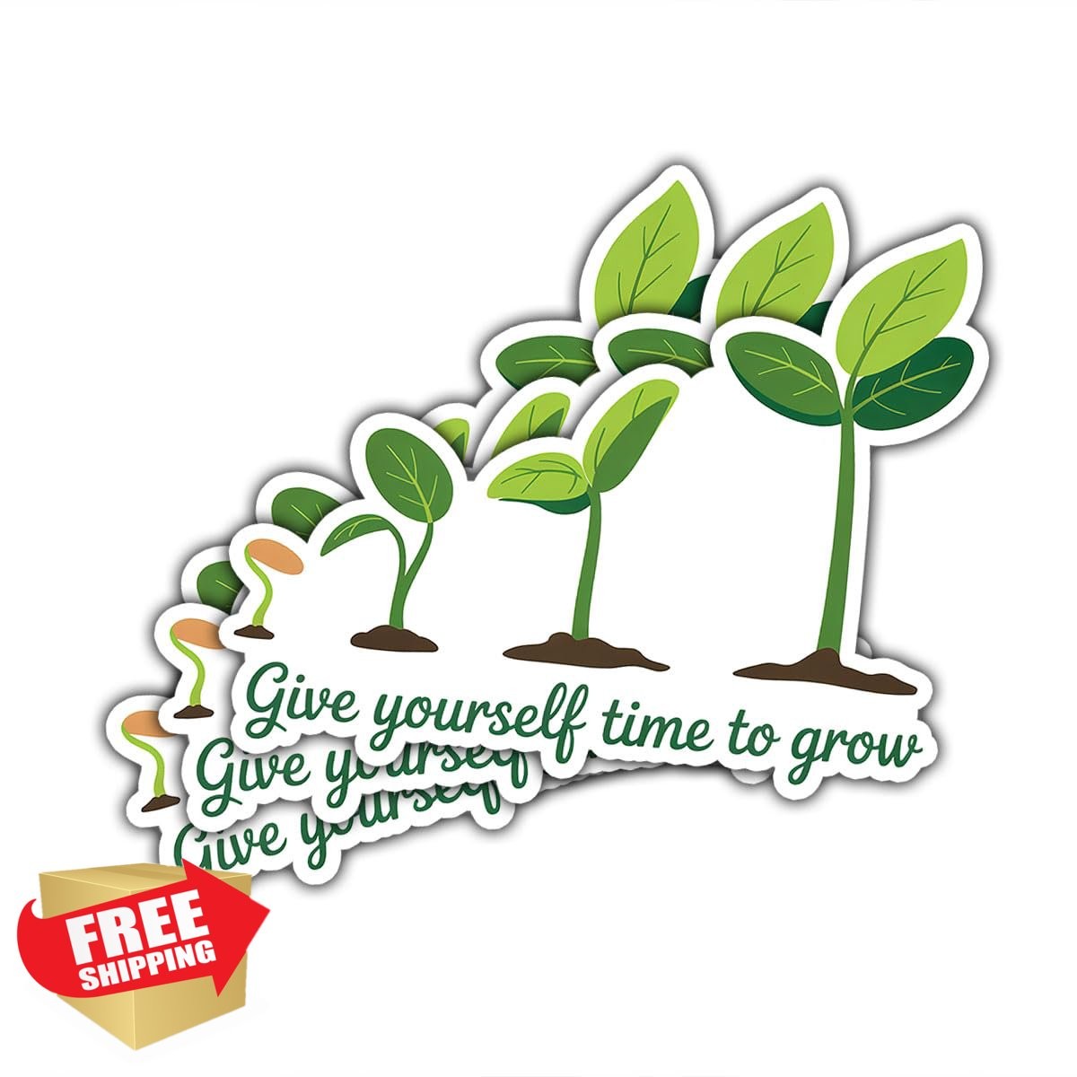 Vybonz Grow Sticker 3 inch Plant Design