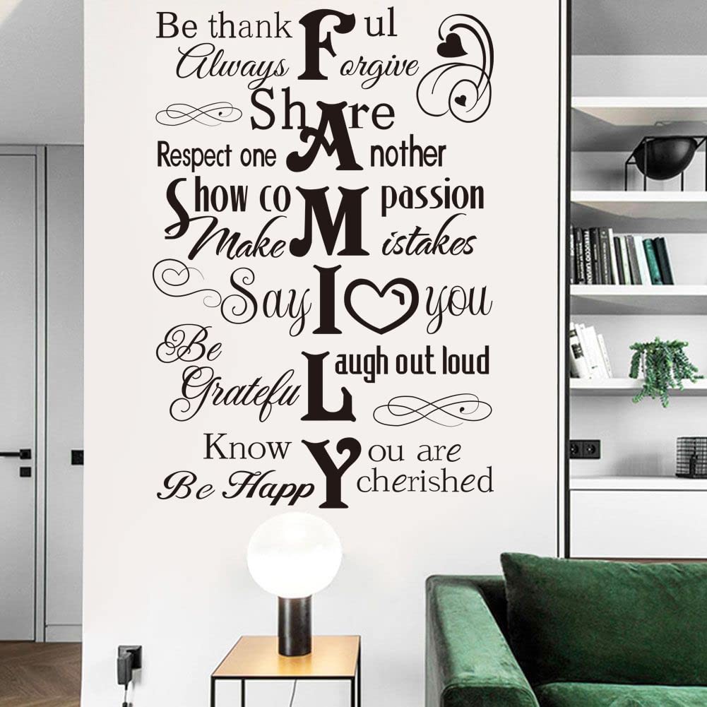 Family Saying Wall Art Stickers Inspirational Quotes Wall Decals Living Room …