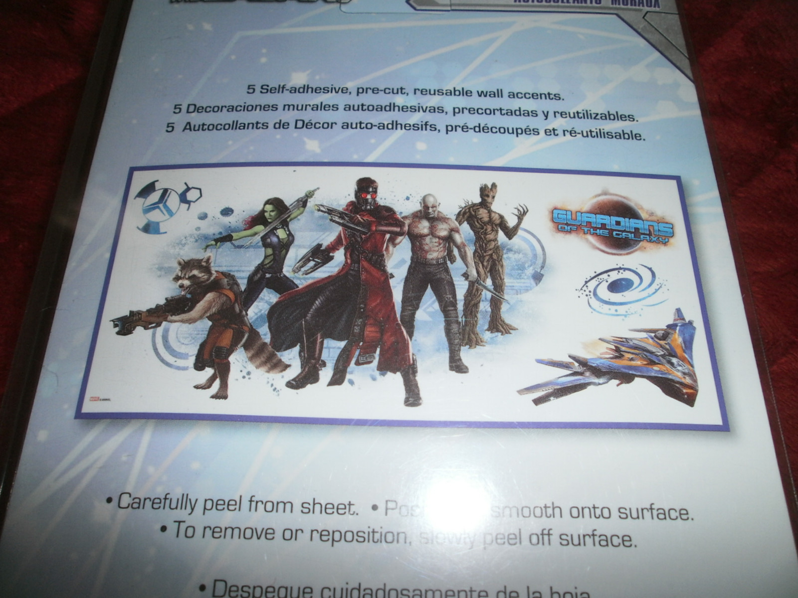 MARVEL GUARDIANS OF THE GALAXY SET OF 3 PACKAGES WALL A TOTAL OF 38 DECALS
