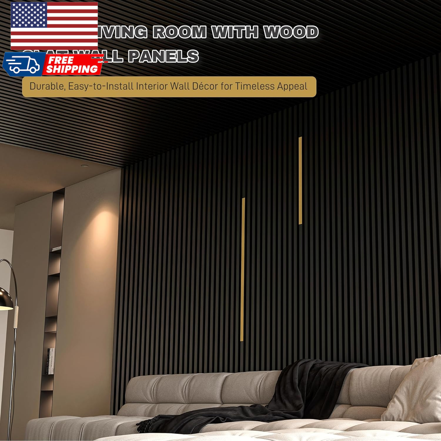 Black Wall Panels for Interior Walldecor Accent Wallpanels for Bedroom Livingroo