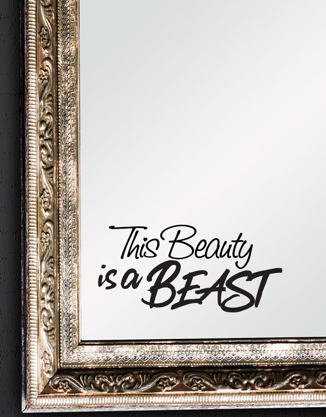 This Beauty is a Beast Motivational Self-Esteem Quote Vinyl Decal Sticker for Mi