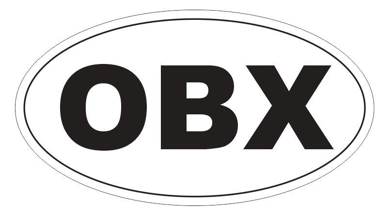OBX Outer Banks Oval Bumper Sticker or Helmet Sticker D146 Laptop Cell Phone