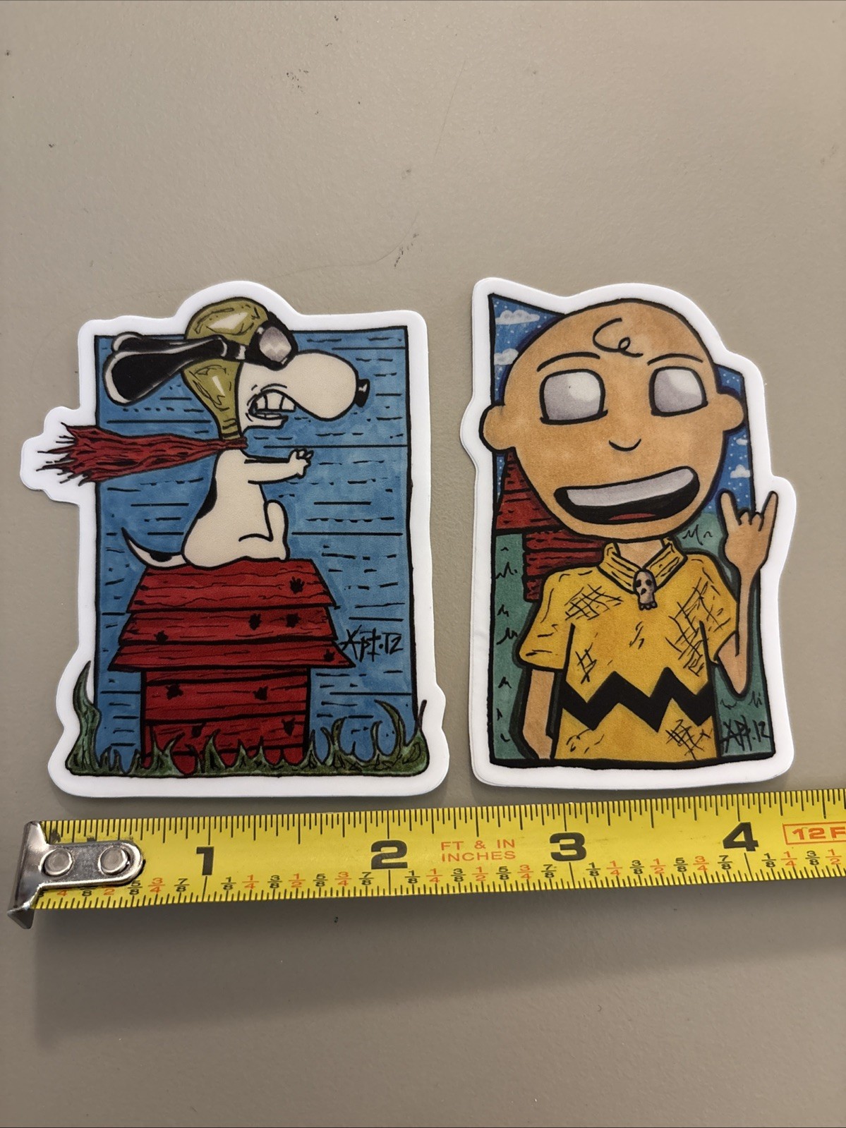 Snoopy & Charlie Brown Cosplay Sketch (2 Stickers Dishwasher Safe) Homage/Art