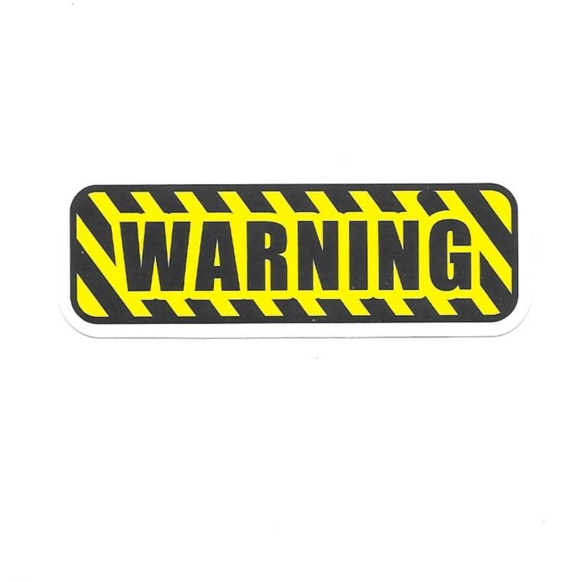 Industrial Yellow Caution WARNING Vinyl Sticker Hazard Danger Tool Box Hard Hat