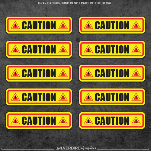 Caution sticker decals business danger warehouse warning vinyl safety set of 10