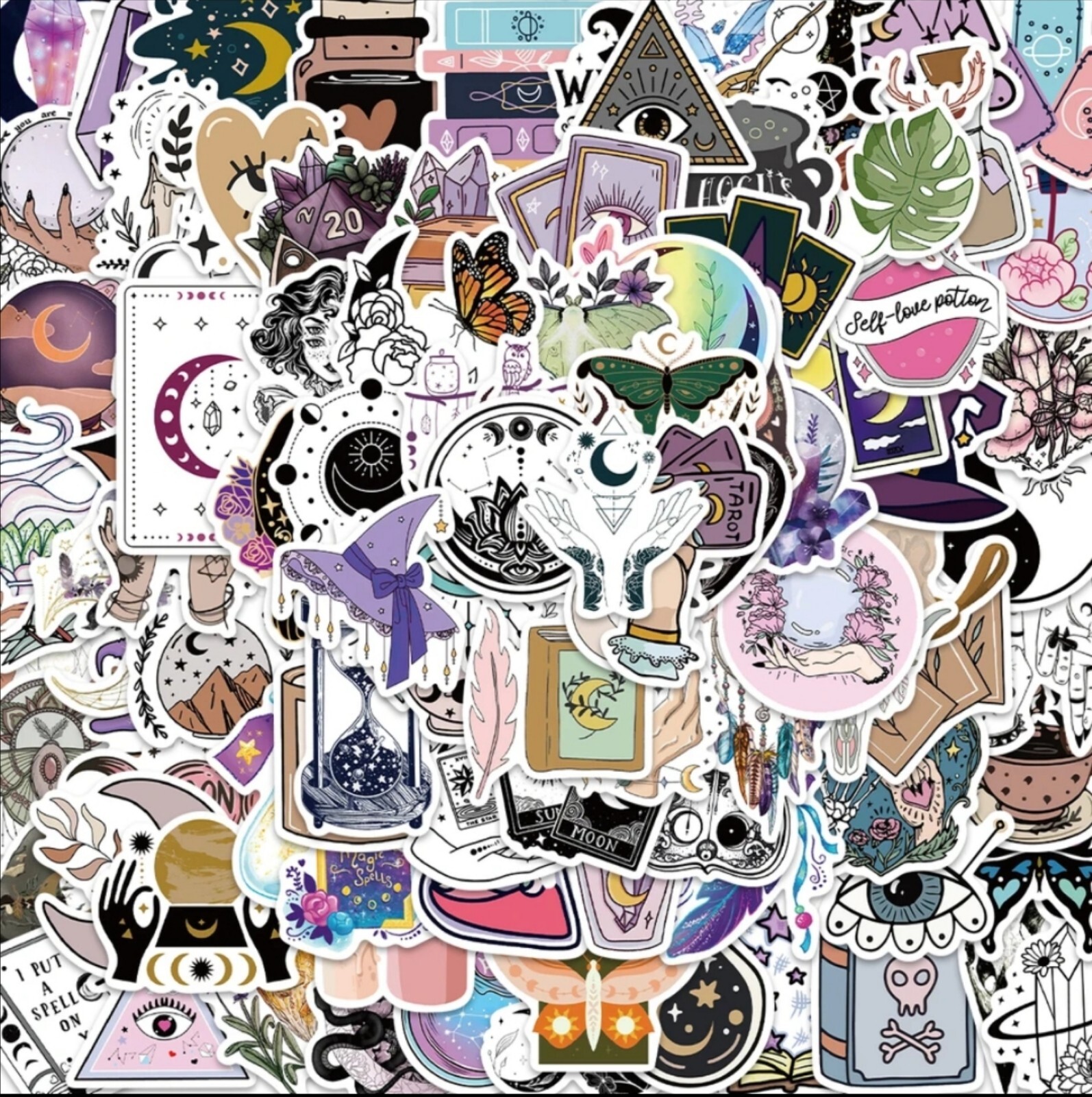 10 PCS Halloween Witchy Witch Spooky Creepy Magic Boho Mix Stickers BRAND NEW