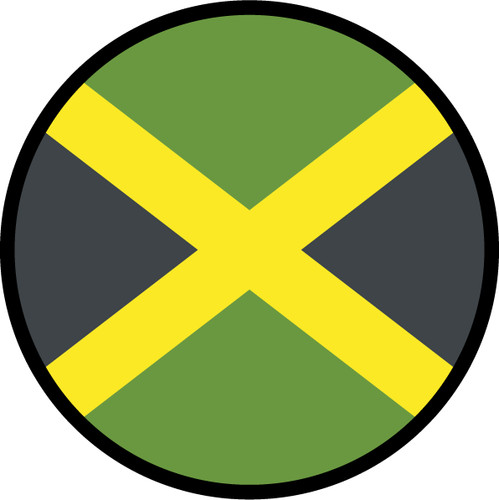 Jamaica Flag Circle Sticker Decal