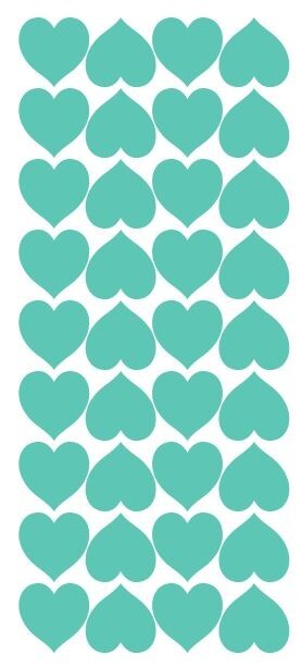 Mint Green Heart Hearts Stickers Sticker 1" DC20-055