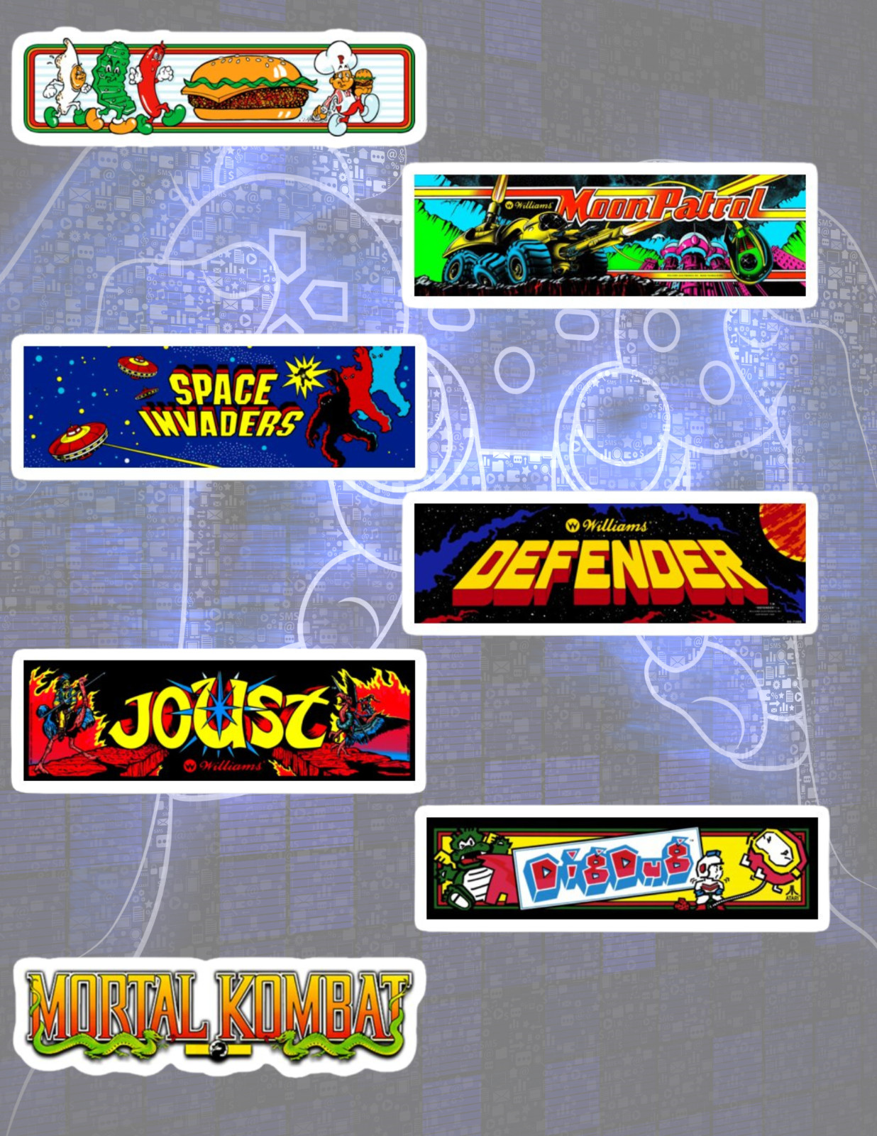 80's Arcade Retro Sticker Pack