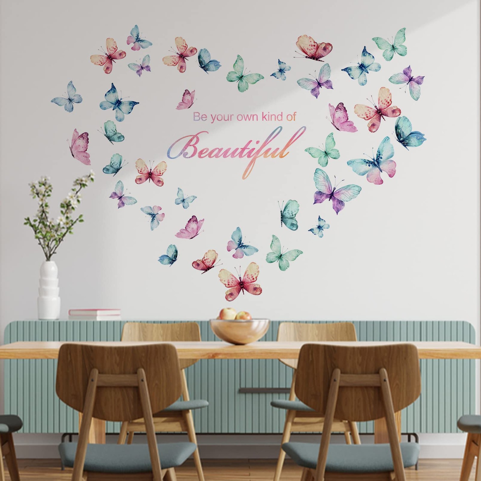 Girls Butterfly Be Your Own Kind of Beautiful Inspirational Quote Wall Decal …