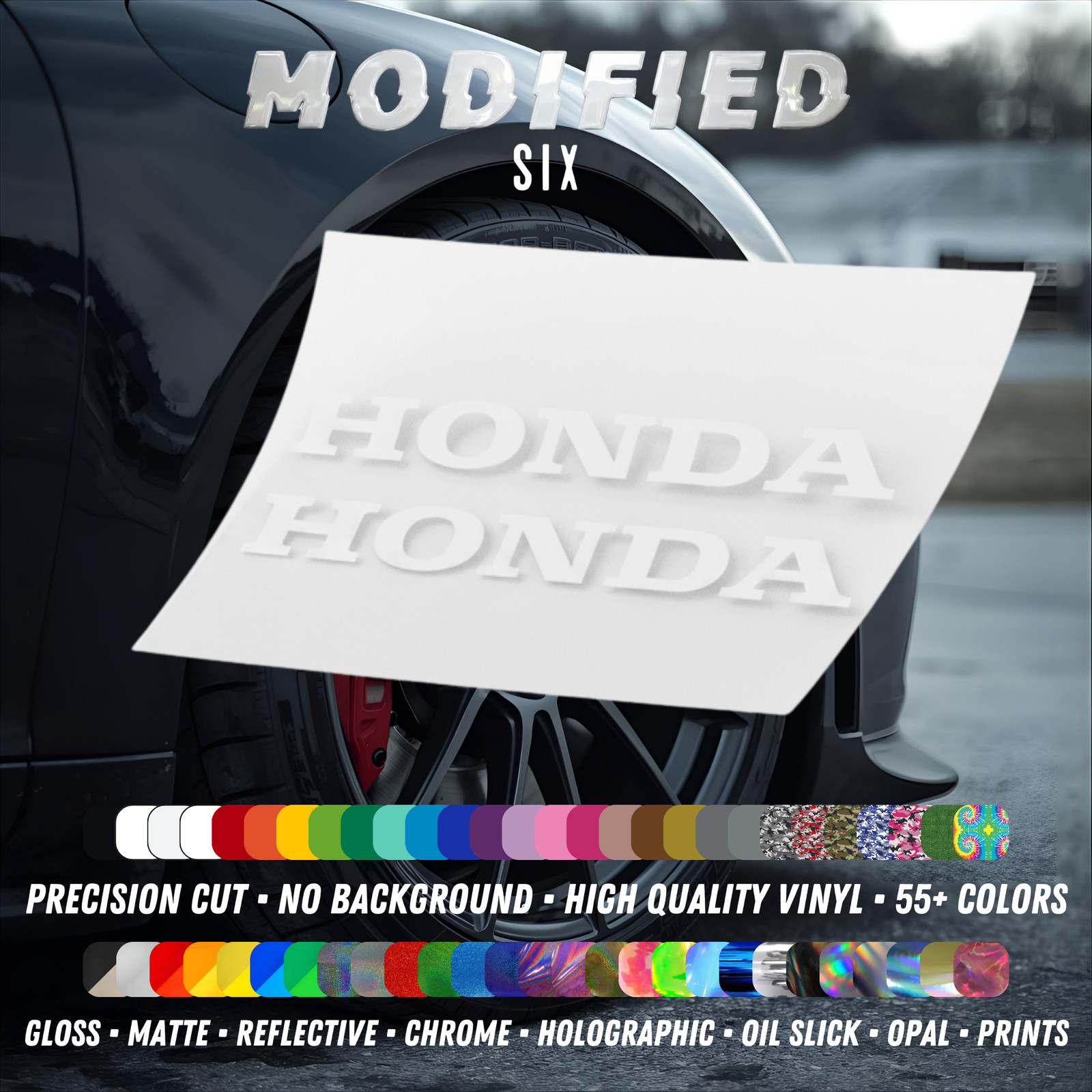 Honda Decal 2x Reflective Logo Vinyl Sticker Car Motorcycle Window Racing JDM