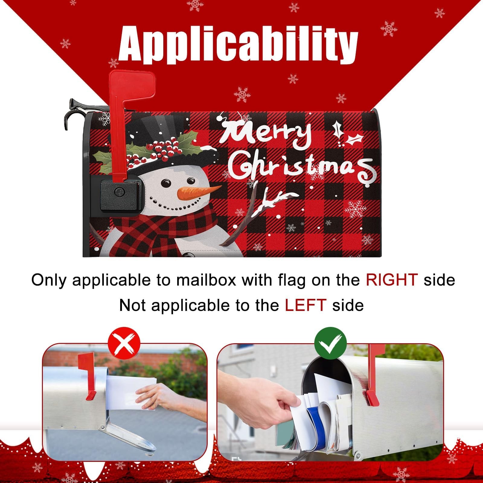 MOUNTCLIM Merry Christmas Mailbox Cover Magnetic Standard 21" x Multicolor