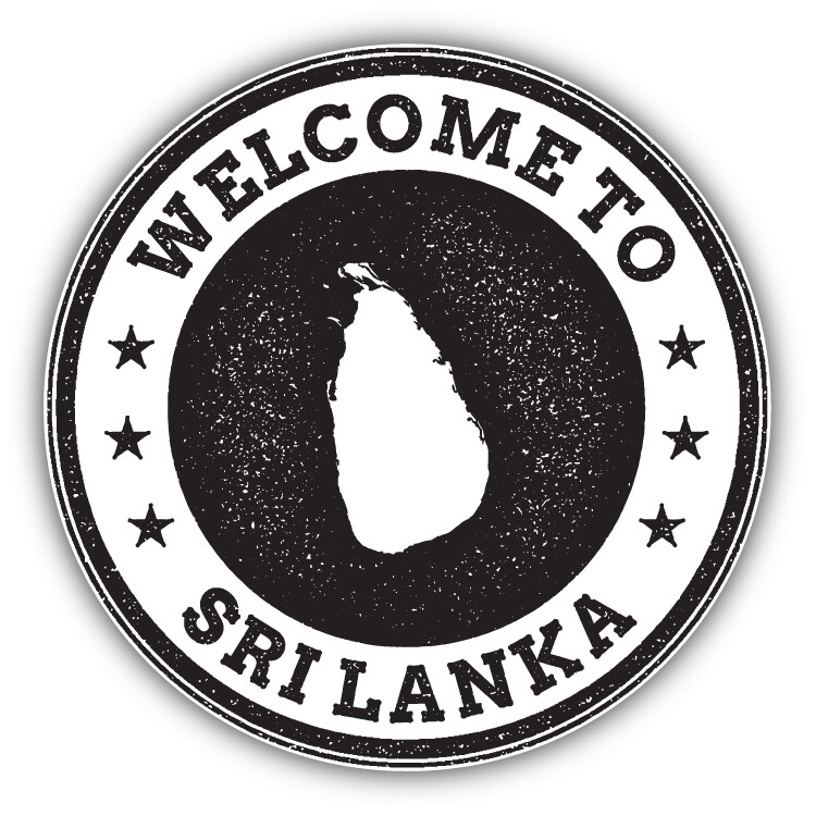 Sri Lanka Map Grunge Welcome Stamp Car Bumper Sticker Decal