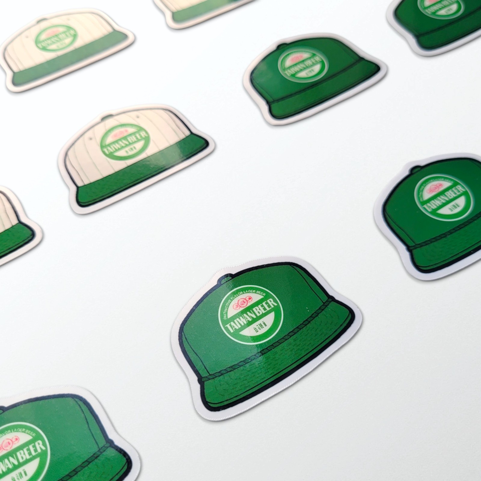 Taiwan BEER Cool Fun collectible set of 12 Hat stickers !! Cute RARE ART