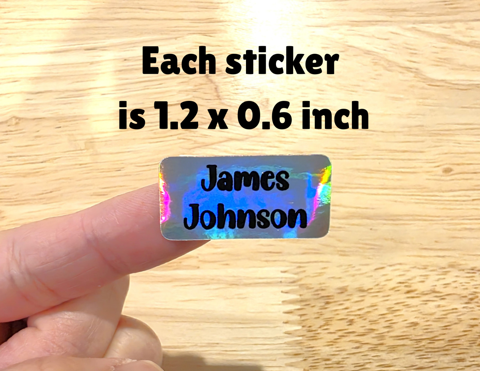 Custom Name Holographic Sticker Sheets – 56 Personalized Labels Per Sheet