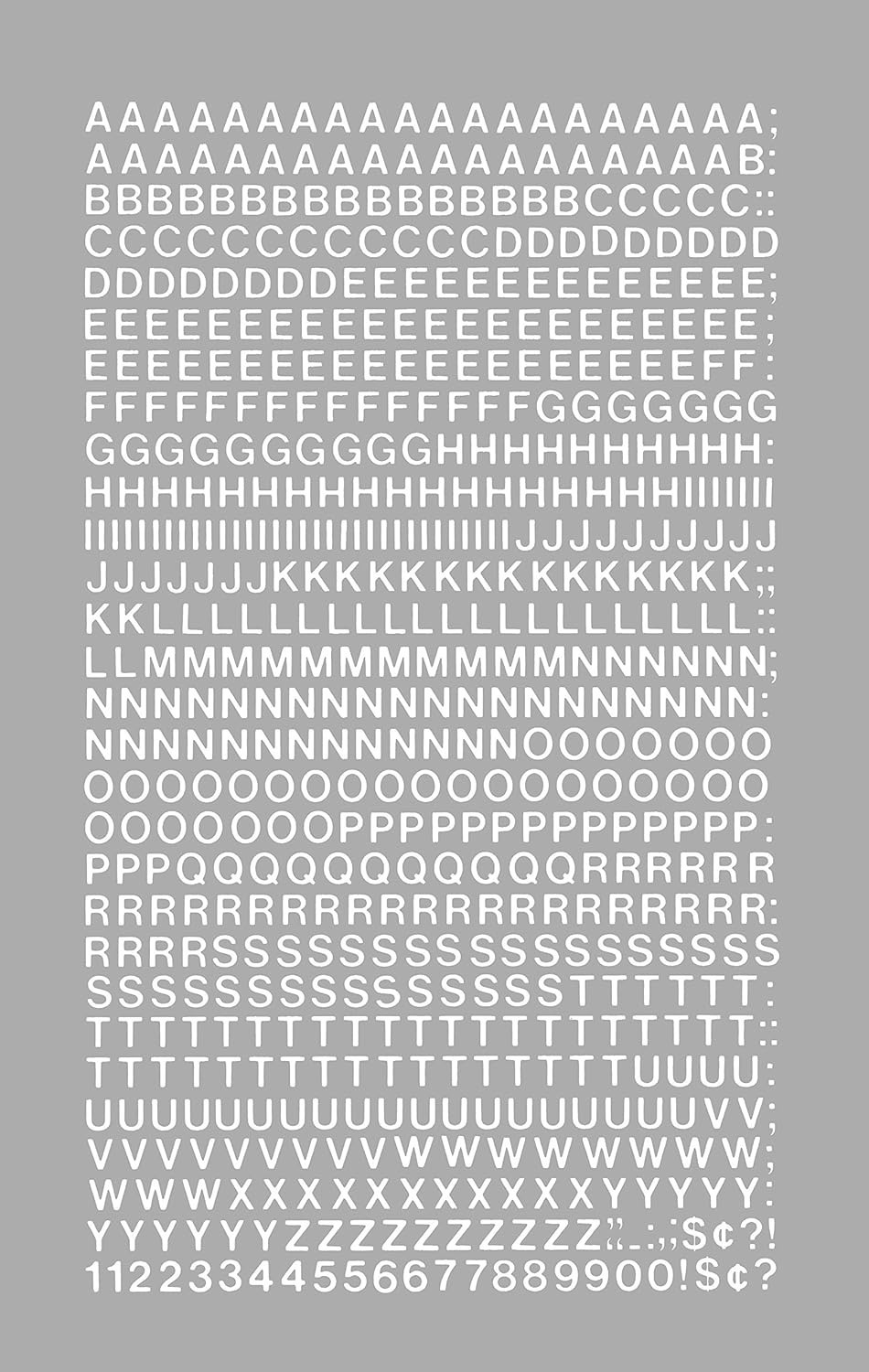 White Vinyl Letters & Numbers, Helvetica Font – Ideal for Signs & Labels