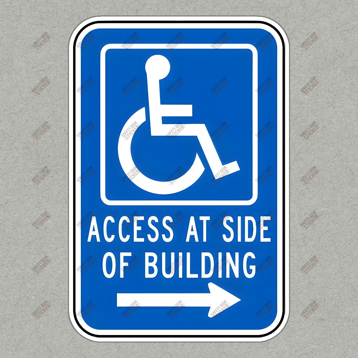 ADA Compliant Handicap Access Sign Safety Notice for Side Entrance #615605