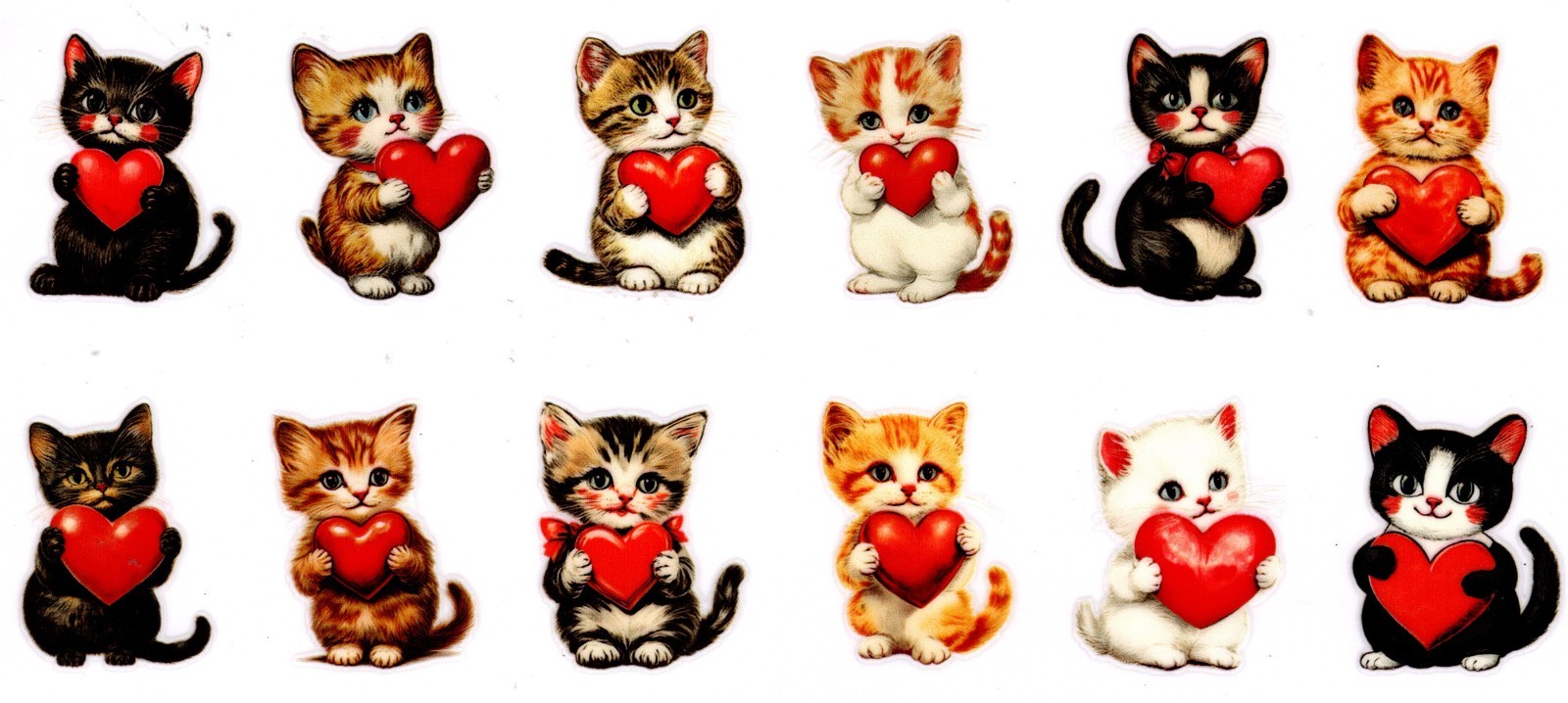 4 Sheets Cats, Dogs, Cows, Turtles UV DTF Stickers for Keychains, Coasters – 07