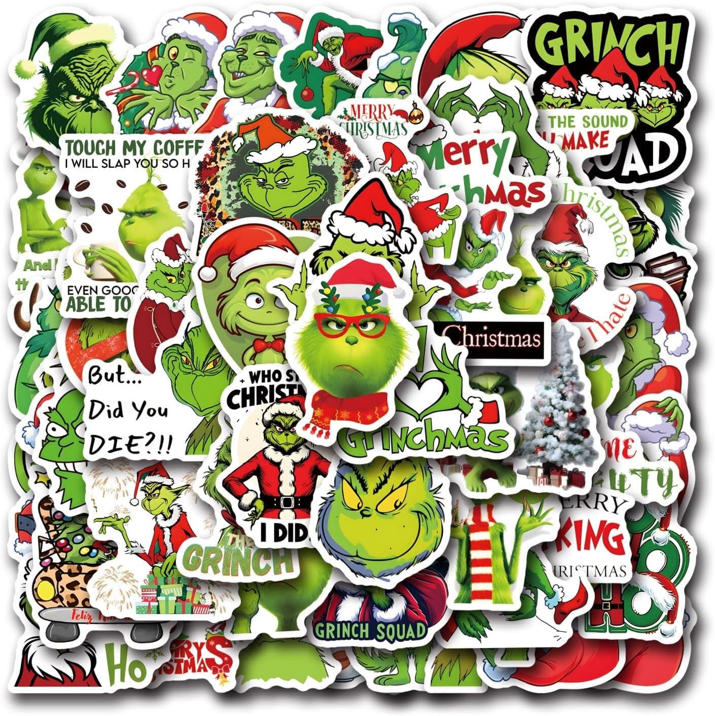 105PCS Christmas Cartoon Character Stickers Waterproof Vinyl Decals Kids