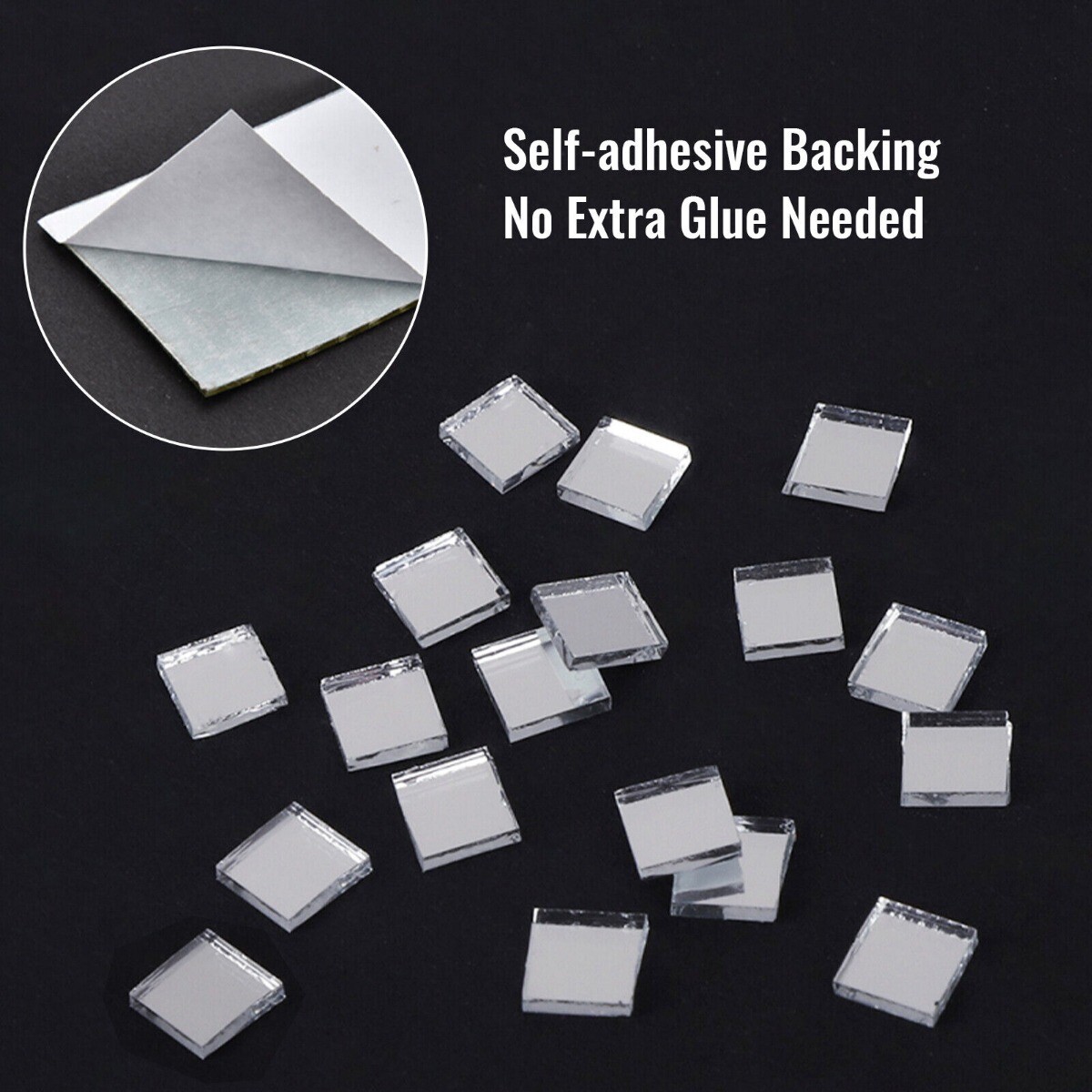 DIY Mirror Glass Mosaic Tiles Self Adhesive Wall Sticker Decal Home Art Decor