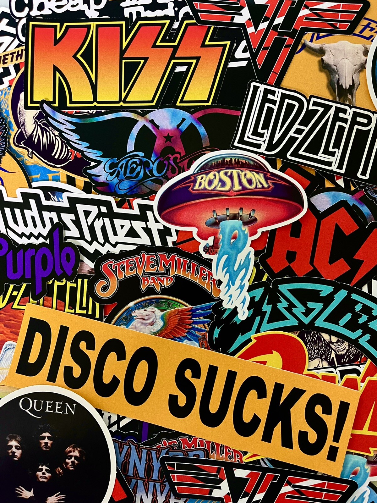 Classic Rock Sticker Pack – Led Zeppelin Queen Ac/dc Van Halen 70’s Classic Rock