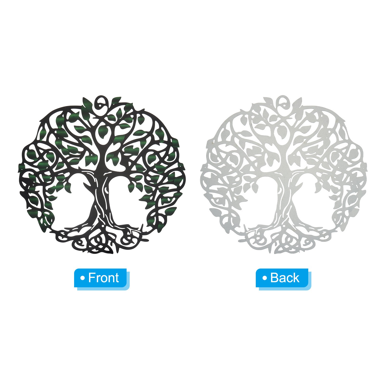 Metal Tree Wall Decor Tree of Life Wall Sculpture Decoration, Green Black