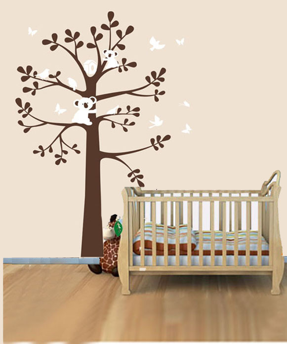 Koala butterfly bird tree sticker wall Decal Removable Art Vinyl Large kids Nurs